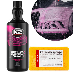 K2 Bela PRO NEON Aktywna Piana 1L Gąbka Do Mycia Samochodu Amio Medium