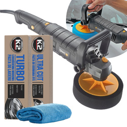 Polerka Samochodowa Majster MP-0442 + Pasty Polerskie K2 Ultra Cut, Turbo