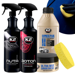 Zestaw Kosmetyków Samochodowych K2 Nuta Pro, Roton Pro, Ultra Wax, Express