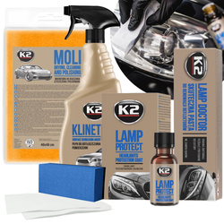 Zestaw Do Renowacji Reflektorów K2 Odtłuszczacz Klinet Mikrofibra Moli