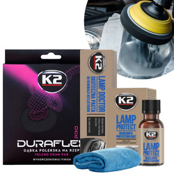 Zestaw Do Renowacji Reflektorów K2 Lamp Doctor + Protect Pad Wykończeniowy