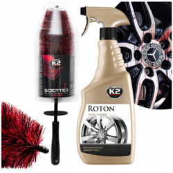 Zestaw do Czyszczenia Felg i Opon K2 Roton + Szczotka K2 Scepter