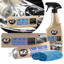 Pasta Do Polerowania Reflektorów K2 Lamp Doctor 60ml Klinet Mikrofibra