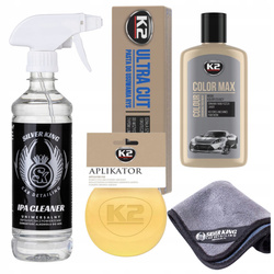 Pasta Polerska Wosk Koloryzujący Srebrny Ipa Cleaner Szmatka Aplikator