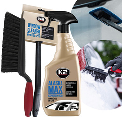 Szczotka do Odśnieżania Vikan + Odmrażacz K2 Alaska 700 ml + Myjka do Szyb