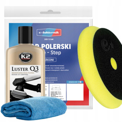 Zestaw Pasta Polerska K2 Luster Q3 Zielona 250 Pad Polerski One-Step Średni