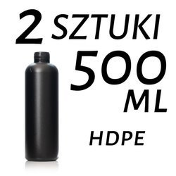BUTELKA PLASTIKOWA HDPE 500ml - CZARNA 2 sztuki