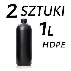 BUTELKA PLASTIKOWA HDPE 1000ml | 1L - CZARNA 2 sztuki