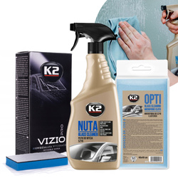 Zestaw Do Mycia Szyby K2 Nuta Niewidzialna Wycieraczka Vizio PRO Mikrofibra
