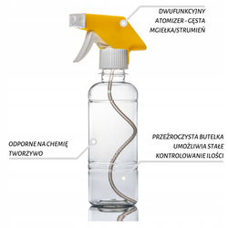 BUTELKA PET 250ml + ATOMIZER ŻÓŁTY