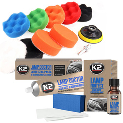 Zestaw Do Regeneracji Reflektorów K2 Lamp Doctor, Protect, Gąbki Polerskie