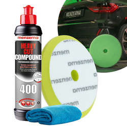 Pasta Polerska Menzerna 400 + Gąbka Pad Polerski Miękki + Mikrofibra