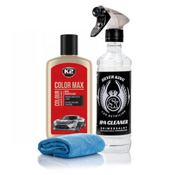 Wosk Koloryzujący Do Samochodu K2 Color Max 250 ml Czerwony IPA Mikrofibra