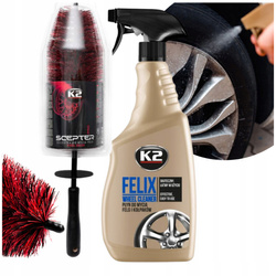 Zestaw do Mycia Felg i Kołpaków K2 FELIX + Szczotka K2 SCEPTER