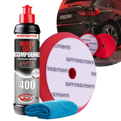 Pasta Polerska Menzerna 400 + Gąbka Pad Polerski Heavy Cut + Mikrofibra