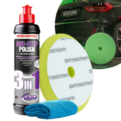 Pasta Polerska Menzerna 3w1 + Gąbka Pad Polerski Miękki + Mikrofibra