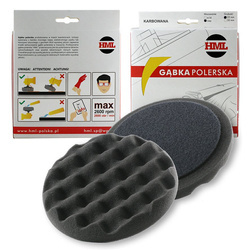 Gąbka karbowana HML 150mm rzep czarna – wykańczająca