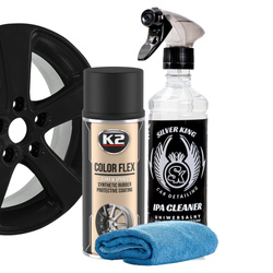 Guma w Sprayu Czarny Mat K2 COLOR FLEX 400ML Ipa Silver King Mikrofibra