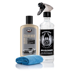 Wosk Koloryzujący Do Samochodu  K2 Color Max 250 ml Srebrny Ipa Mikrofibra