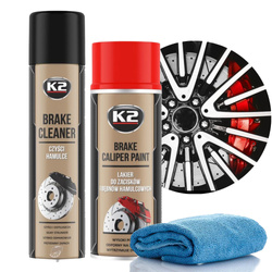 Lakier do Zacisków Hamulcowych Czerwony K2 Brake Caliper 400ML Odtłuszczacz