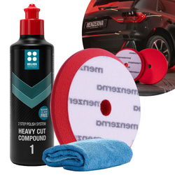Pasta Polerska Helios Heavy Cut + Gąbka Pad Polerski Heavy Cut + Mikrofibra