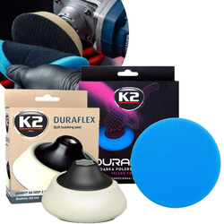 Gąbka Polerska Twarda Niebieska 150mm + Głowica Amortyzująca K2 DURAFLEX