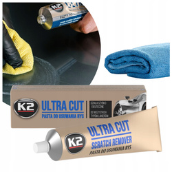 Zestaw do Polerowania Lakieru: Pasta Polerska K2 ULTRA CUT 100g Mikrofibra
