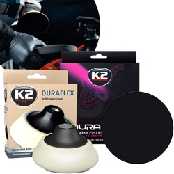 Gąbka Polerska Miękka Czarna 150mm + Głowica Amortyzująca K2 Duraflex