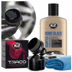 Zestaw: Czernidło K2 BONO BLACK + Aplikator K2 Traco Pro + Mikrofibra