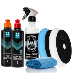 Zestaw Polerski Pasty HELIOS Heavy Cut Fine 2x250ml IPA Odtłuszczacz Pady