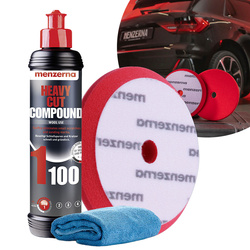 Pasta Polerska Menzerna 1100 + Gąbka Pad Polerski Heavy Cut + Mikrofibra