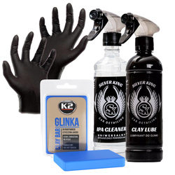 Glinka Do Czyszczenia Lakieru  K2 Lubrykant Oraz Ipa Silver King Rękawice