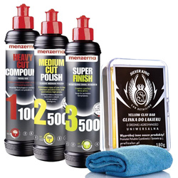 Pasty Polerskie Menzerna 1100, 2500, 3500 Glinka Do Lakieru Silver King