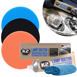 Zestaw Do Polerowania Reflektorów K2 Lamp Doctor Pady Polerskie Mikrofibra