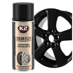 Płynna Guma w Sprayu Folia K2 COLOR FLEX CZARNY POŁYSK 400ML Trwała Powłoka