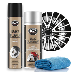 Lakier do Zacisków Hamulcowych Srebrny K2 Brake Caliper 400ML Odtłuszczacz