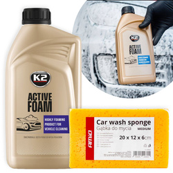 Aktywna Piana do Mycia Auta K2 ACTIVE FOAM 1L Gąbka Do Mycia Samochodu Amio