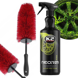 Zestaw do Czyszczenia Felg K2 Neorim Pro 1L + Szczotka Silver King Falcon